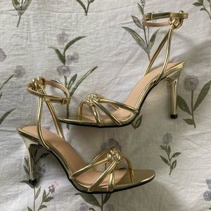 Zara Gold Sandal Heel (Size EU 39)